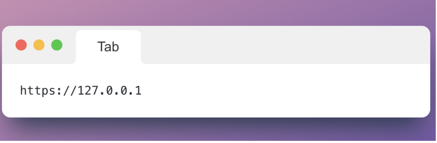 Browser accessing https://127.0.0.1